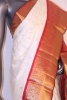 Traditional White Kanchipuram Silk Saree